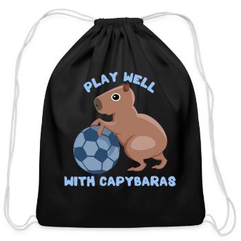 Capybara Whisperer Wildlife Animal Cavy Rodent - Cotton Drawstring Bag - black - Front