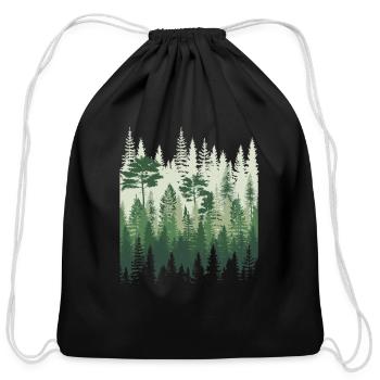 Forest Pine Trees - Cotton Drawstring Bag - black - Front