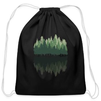 Forest Pine Trees - Cotton Drawstring Bag - black - Front