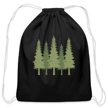 Forest Pine Trees - Cotton Drawstring Bag - black - Front
