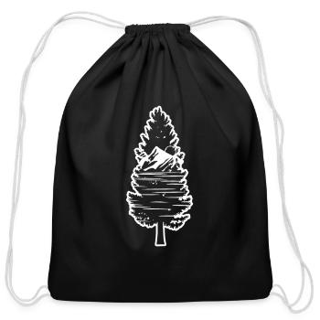 Forest Pine Tree - Cotton Drawstring Bag - black - Front