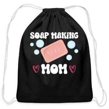 Soap Making Mom - Soap Making Soap Maker - Cotton Drawstring Bag - black - Front
