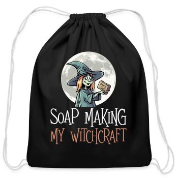Soap Making - My Witchcraft - Soap Making Soap - Cotton Drawstring Bag - black - Front