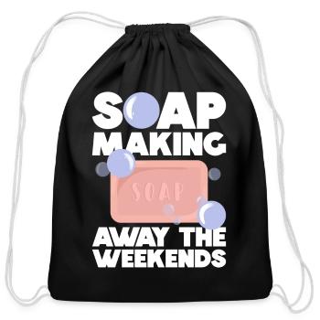 Soap Making Away The Weekends - Soap Making Soap - Cotton Drawstring Bag - black - Front
