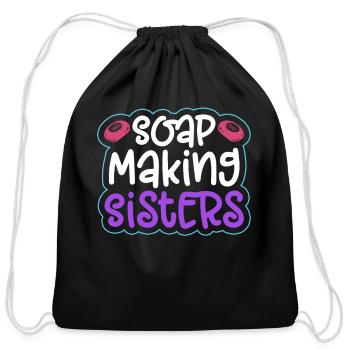 Soap Making Sisters - Soap Making Soap Maker - Cotton Drawstring Bag - black - Front