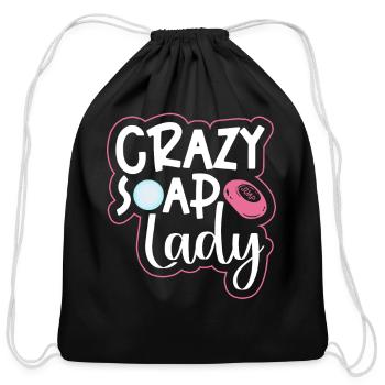 Crazy Soap Lady - Soap Making Soap Maker - Cotton Drawstring Bag - black - Front