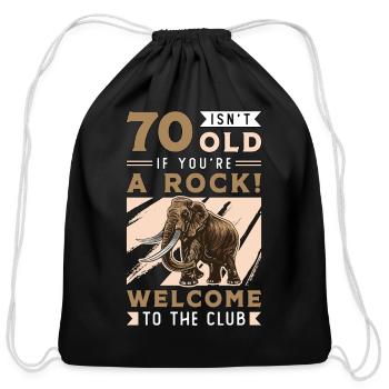 Woolly Mammoth Isn't 70 Old If You're Prehistoric - Cotton Drawstring Bag - black - Front