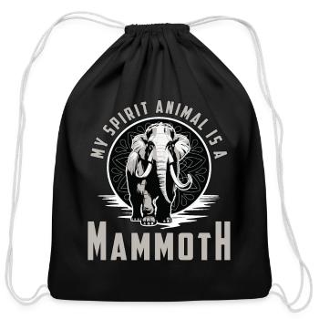 Woolly Mammoth My Spirit Animal Is A Prehistoric - Cotton Drawstring Bag - black - Front