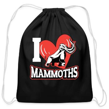 Woolly Mammoth I Love Mammoths Prehistoric Animals - Cotton Drawstring Bag - black - Front