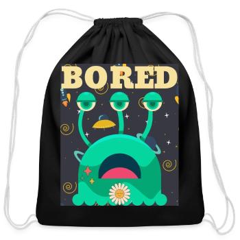 Bored Alien - Out-of-this-World Boredom! - Cotton Drawstring Bag - black - Front
