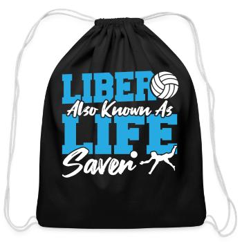 Volley Libero Also Known As Life Saver Volleyball - Cotton Drawstring Bag - black - Front