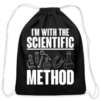 I'm with the Scientific Method Science Physicist C - Cotton Drawstring Bag - black - Front