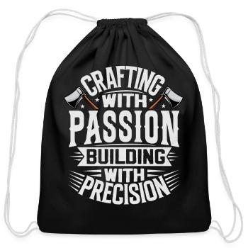 Handyman Handcrafter - Crafting With Passion - Cotton Drawstring Bag - black - Front