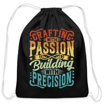 Handyman Handcrafter - Crafting With Passion - Cotton Drawstring Bag - black - Front