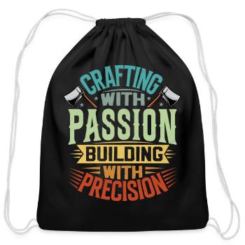 Handyman Handcrafter - Crafting With Passion - Cotton Drawstring Bag - black - Front