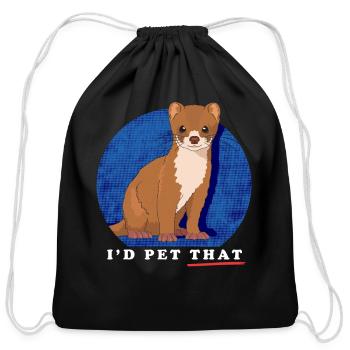 Least Weasels Pet That Weasel - Cotton Drawstring Bag - black - Front