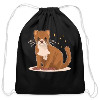Least Weasel Little Weasels - Cotton Drawstring Bag - black - Front