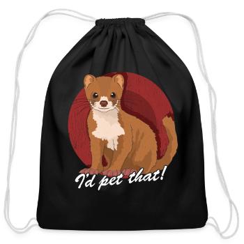 Least Weasels Pet That Weasel - Cotton Drawstring Bag - black - Front