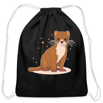 Least Weasel Little Weasels - Cotton Drawstring Bag - black - Front