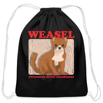 Least Weasels Sweetness Weasel - Cotton Drawstring Bag - black - Front