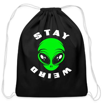 Alien Face Extraterrestrial Space - Cotton Drawstring Bag - black - Front