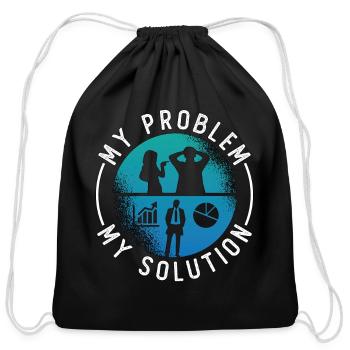 Data Analyst My Problem My Solution Pictogram Dad - Cotton Drawstring Bag - black - Front