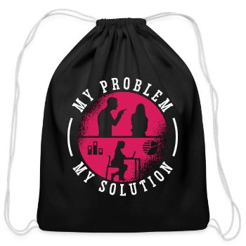Data Analyst My Problem My Solution Pictogram Mom - Cotton Drawstring Bag - black - Front
