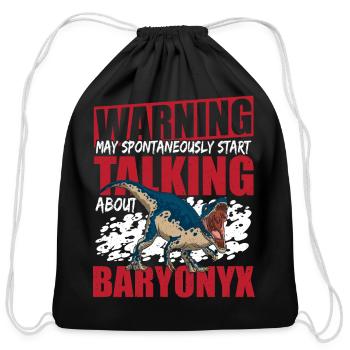 Dino Lover Prehistoric Baryonyx - Cotton Drawstring Bag - black - Front
