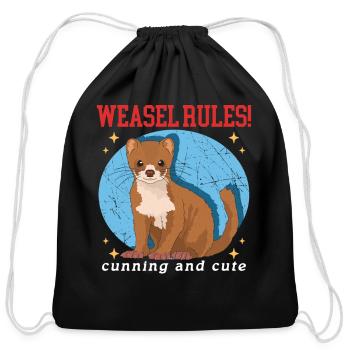 Weasel Cunning And Cute Least Weasels - Cotton Drawstring Bag - black - Front