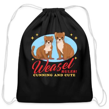 Weasel Cunning And Cute Least Weasels - Cotton Drawstring Bag - black - Front