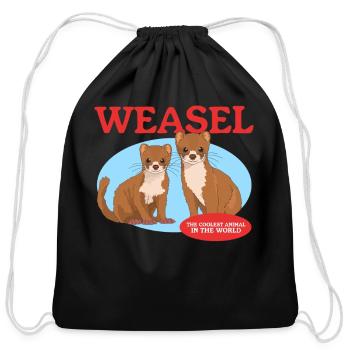 Weasel Coolest Animal Least Weasels - Cotton Drawstring Bag - black - Front