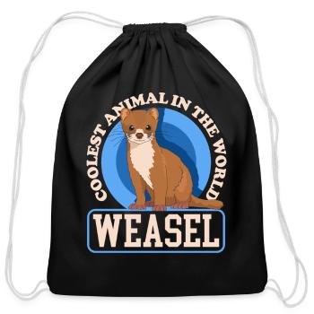 Weasel Coolest Animal Least Weasels - Cotton Drawstring Bag - black - Front