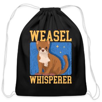 Weasel Whisperer Least Weasels - Cotton Drawstring Bag - black - Front