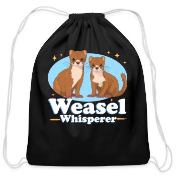 Weasel Whisperer Least Weasels - Cotton Drawstring Bag - black - Front