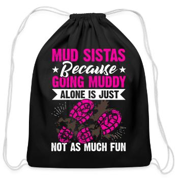 Mud Run Mudding Sistas Mudder - Cotton Drawstring Bag - black - Front