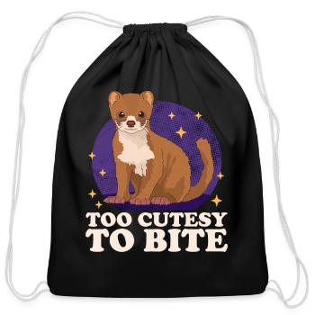 Weasel Too Cutesy Least Weasels - Cotton Drawstring Bag - black - Front