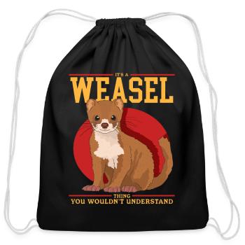 A Weasel Thing Least Weasels - Cotton Drawstring Bag - black - Front