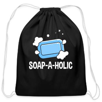 Soap Making Soap-a-holic - Cotton Drawstring Bag - black - Front
