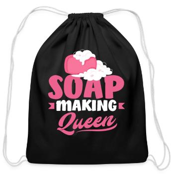 Soap Making Queen Soap Making - Cotton Drawstring Bag - black - Front
