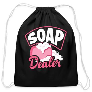 Soap Making Soap Dealer - Cotton Drawstring Bag - black - Front
