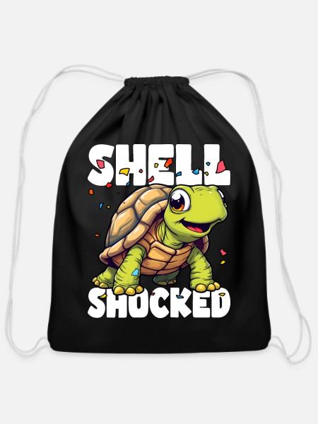 SHELL SHOCKED AND LOVING IT - Cotton Drawstring Bag - black