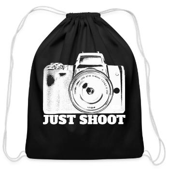 Camera - Cotton Drawstring Bag - black - Front