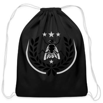 laurel wreath house fly - Cotton Drawstring Bag - black - Front