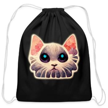 Blue Eyed Persian cat - Cotton Drawstring Bag - black - Front