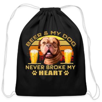 Halloween Dogs 769 Beer Dogue de Bordeaux Dog - Cotton Drawstring Bag - black - Front