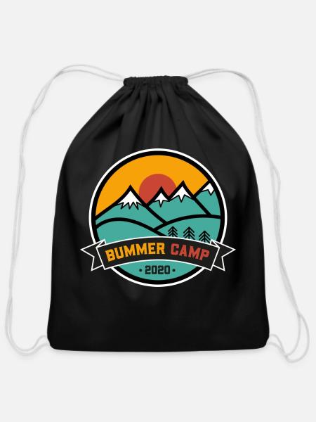 DESIGNBummer Camp 2020 - Cotton Drawstring Bag - black
