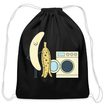 Banana Laundry boy - Cotton Drawstring Bag - black - Front