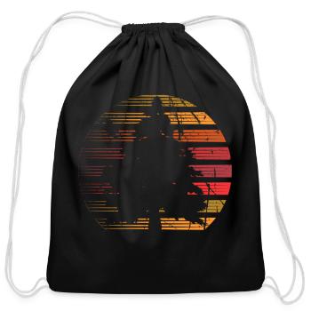 Sun Minimalist Pine Tree - Cotton Drawstring Bag - black - Front