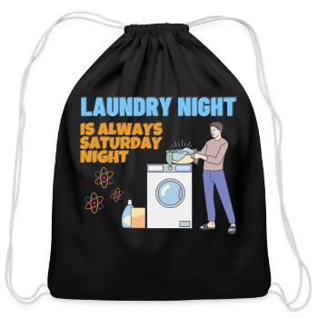 Laundry Night Is Always - Cotton Drawstring Bag - black - Front