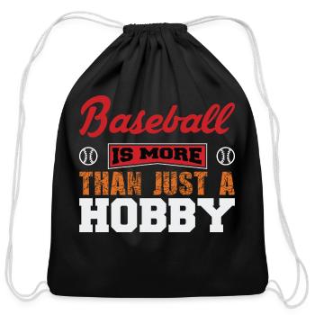 Baseball T-Shirt - Cotton Drawstring Bag - black - Front